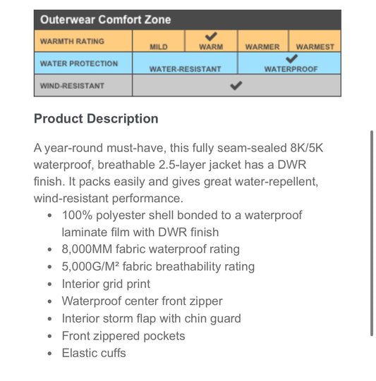 OMH Men’s Port Authority Essential Rain Jacket - embroidered