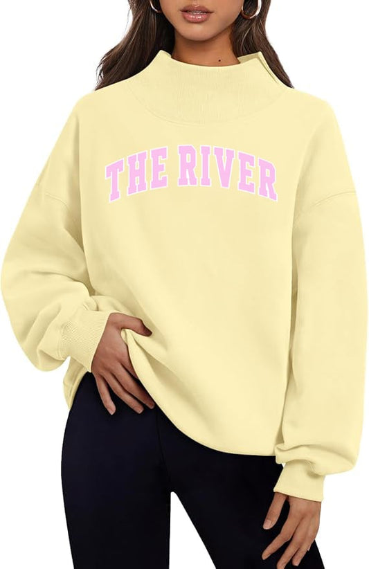 Varsity Mock Neck Yellow with Pink